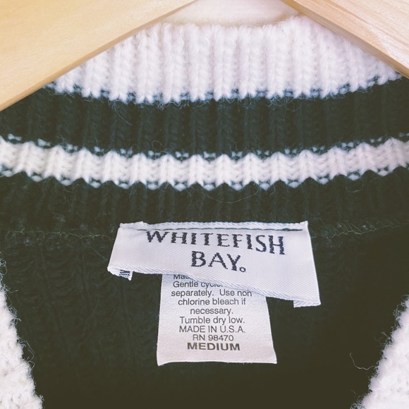 Vintage 70s mock turtleneck cropped knit sweater M - Picture 3 of 4